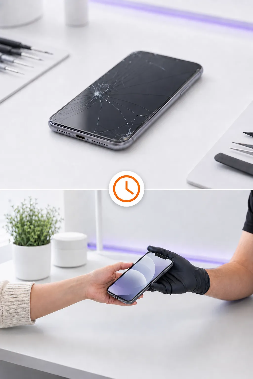 Entrega de un dispositivo reparado a un cliente de Blober Tech